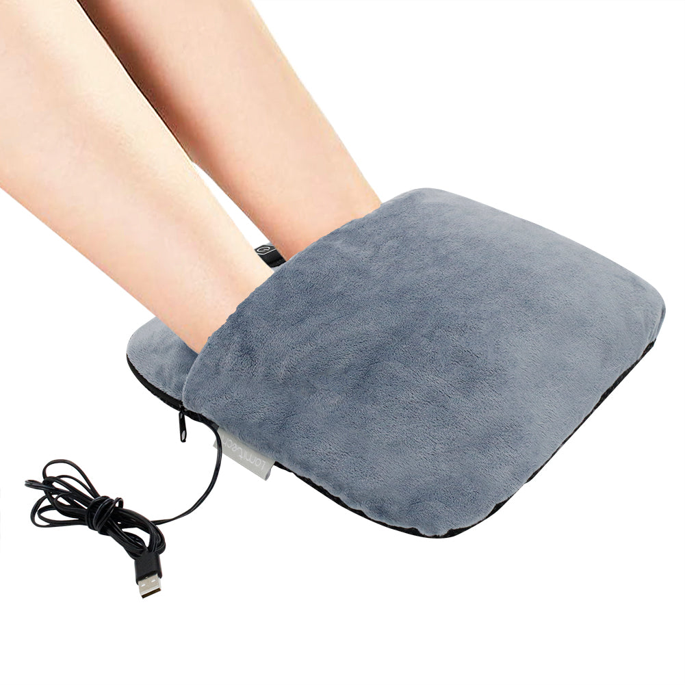 Foot Massage, Foot Heater, Feet Warmers Electric Vibration Massaging Soft Plush Micro Mink Fast Heating For Heat Therapy & Pain Relief