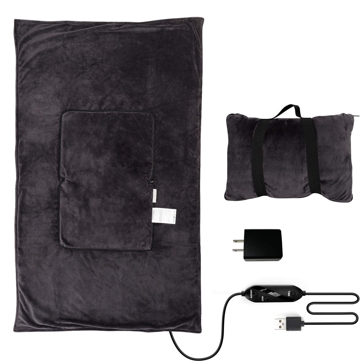 Portable Heated Blanket Battery Operated USB Heated Blanket Throw